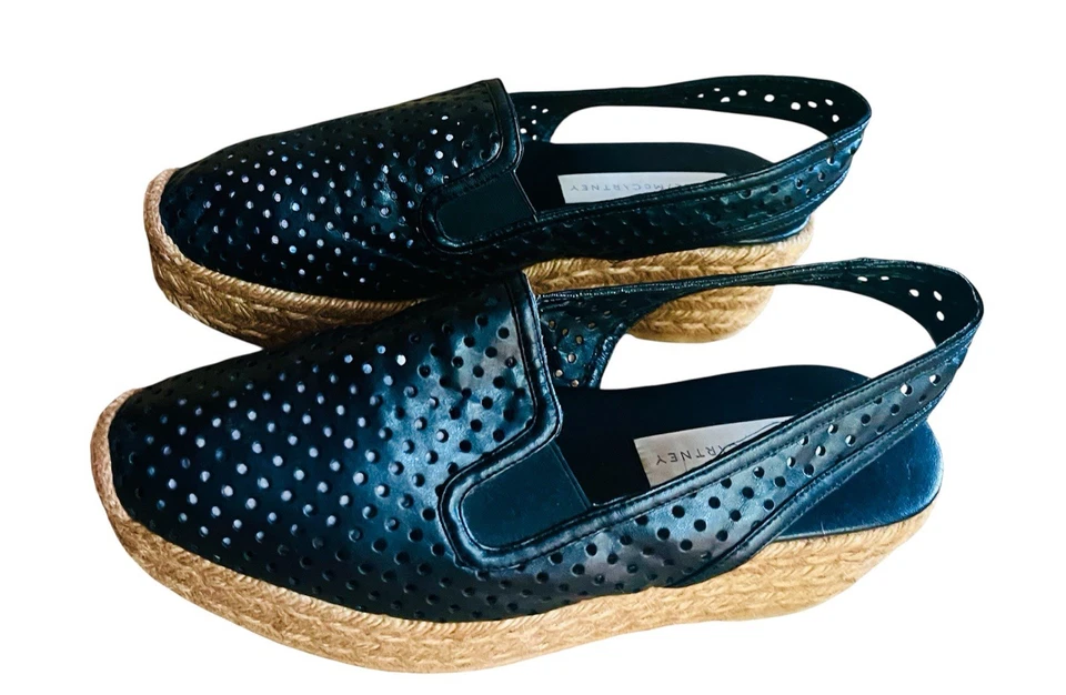 Stella McCartney Negro Alpargata Plataforma Zapatos-Mylo Cuero Vegano-9 Foto 4 de 4