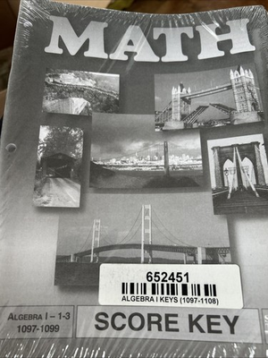 #ad ACE PACE Homeschool Grade 9 Algebra 1 Math SCORE Keys 1097 1108 NEW WW652451 $29.99