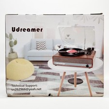 Udreamer Vinyl Record Player 3 Speed Turntable Speakers USB Bluetooth Wireless