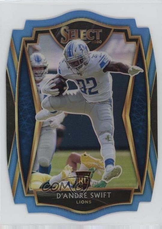 2020 Select Premier Level Light Blue Prizm Die-Cut D'Andre Swift Rookie RC 0h1y