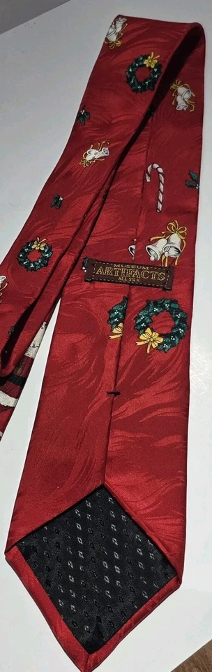 ARTEFACTOS MUSEO CORBATA DE NAVIDAD SEDA ROJA SANTA CLAUS Foto 2 de 4