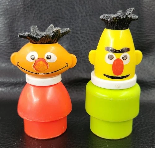 Fisher Price Little People Muppets Sesame Street BERT & ERNIE Vintage Figures