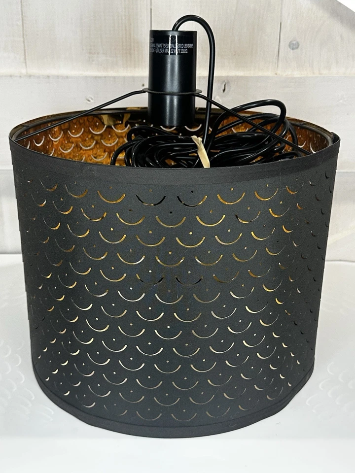 IKEA Nymö Pendant Or Floor Lamp Shade Black / Brass Color 23 " 2 Available - Image 2 of 4