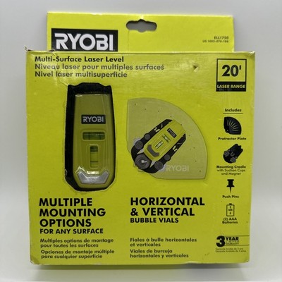 RYOBI ELL1750 Multi-Surface Laser Level 20 Ft Range w/ Mounting Cradle