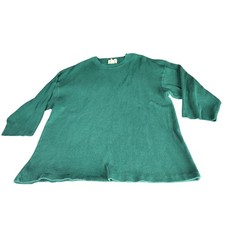 Eddie Bauer Sweater Men Sz XXL Green WPL9647 Waffle Knit Heavy Winter Crewneck