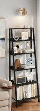 6-Tier Ladder Shelf, Wood Bookcase Storage Rack for Living Room Home Office Orga