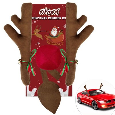 Christmas Reindeer Car Kit - Christmas Car Decorations, 4 in 1 Rudolph Set Re...