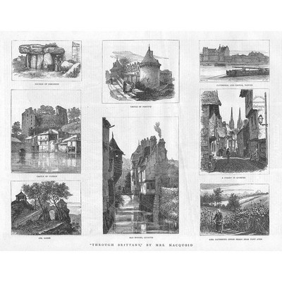 BRETAGNE Frankreich Szenen in der Region - antiker Druck 1877