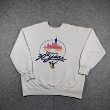 Disney Casuals Disneyland 30th Year Anniversary Sweatshirt Vintage 1985 L White