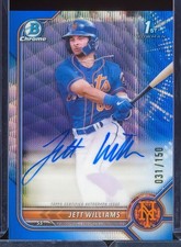 JETT WILLIAMS RC 2022 Bowman Chrome 1st Blue Wave Ref Auto 31/150 CDA-JWS PSA 