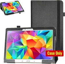 PU Leather Folio Case for Samsung Galaxy Tab S 10.5 with 2-Folding Stand, Black