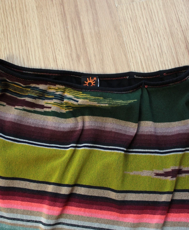 Jean Paul Gaultier Soleil Fuzzi Striped Maxi Skirt Multicolor Boho Gypsy Size L - Image 2 of 4