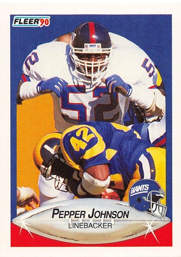 Pepper Johnson 1990 Fleer 69 New York Giants Football Card - Picture 1 of 2