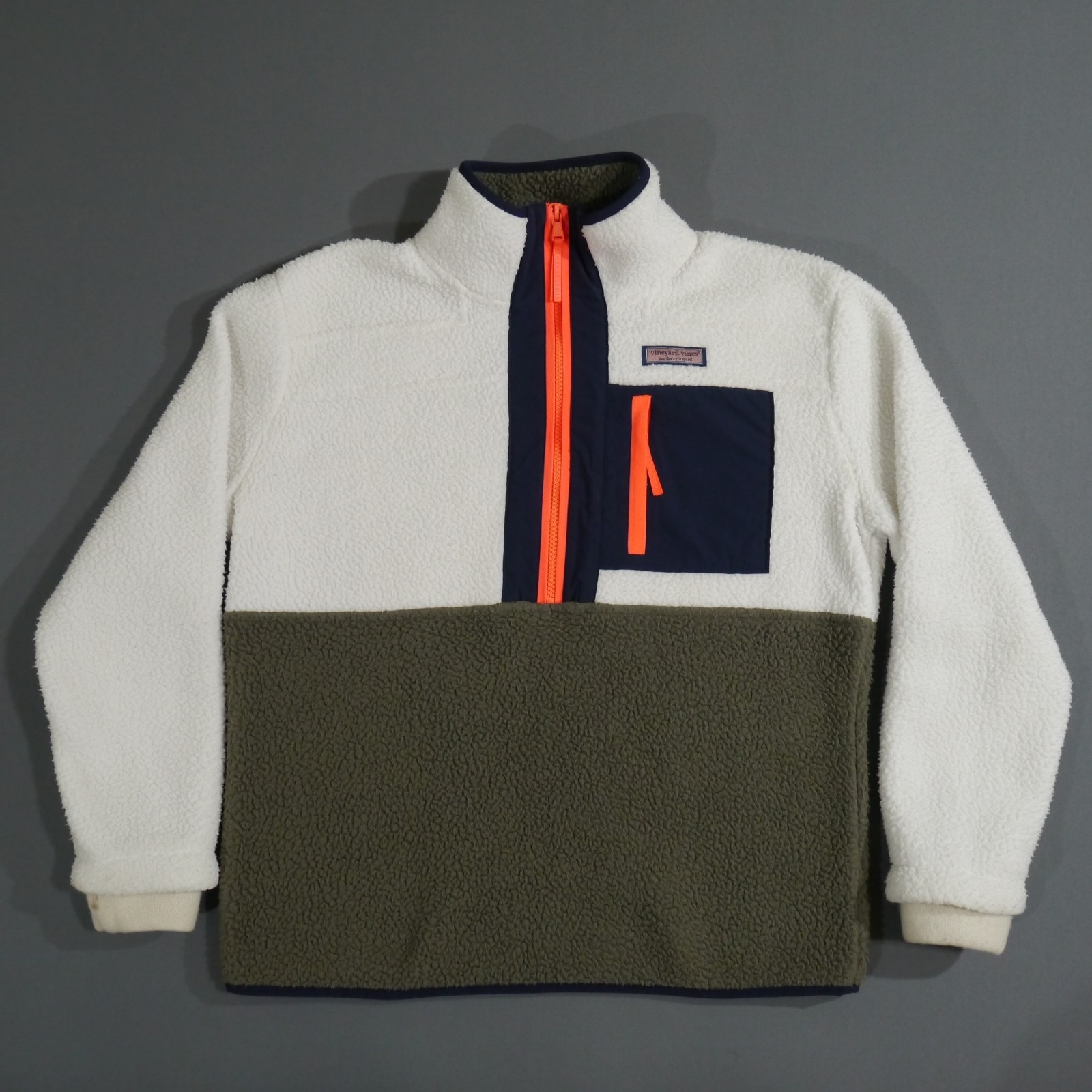 Vineyard Vines Women’s Sz Sm Sherpa Color Block SuperShep Shep Fleece Sweatshirt