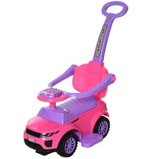3-In-1 Kid Riding Baby Toy Stroller with Function Safety Bar Pink