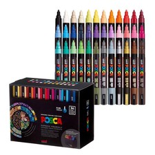 PC-5M Water-Based Paint Markers, Medium Point 1.8-2.5mm , Assorted Colors, 3...