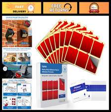 Heavy Duty Double-Sided Adhesive Pads - 48 Pre-Cut Foam Squares, Weatherproof Mo