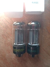 Pair Sylvania 6L6GC Power Tubes, Closely Matched Gm and Ip