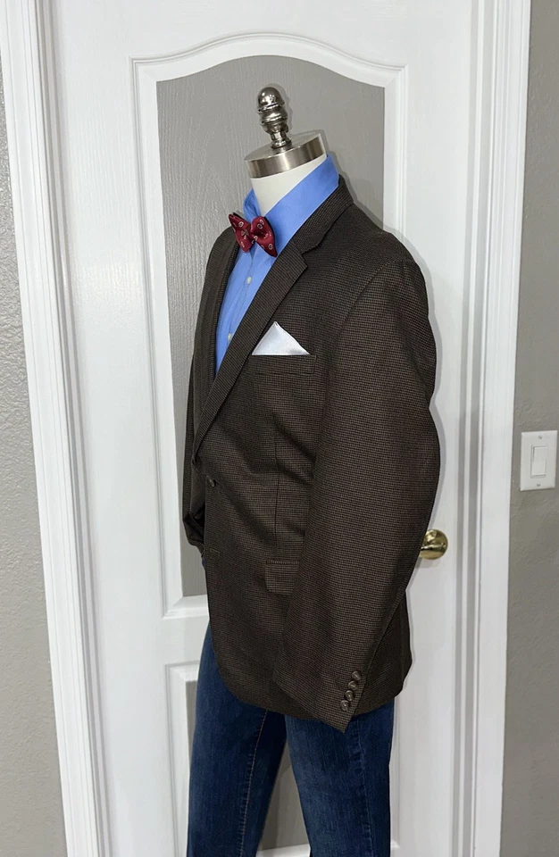 Chaps Sport Coat Size 44R 2 Button Men's Blazer Multi-color Single Vent 6 Pocket - Image 3 of 4