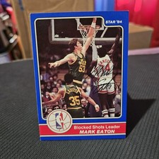 Autographed Signed Mark Eaton (D.2021) 1983-84 Star Blocked Shots Card #19