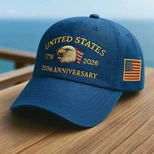 United States 250th Anniversary Baseball Cap   3D Embroidered Hat  