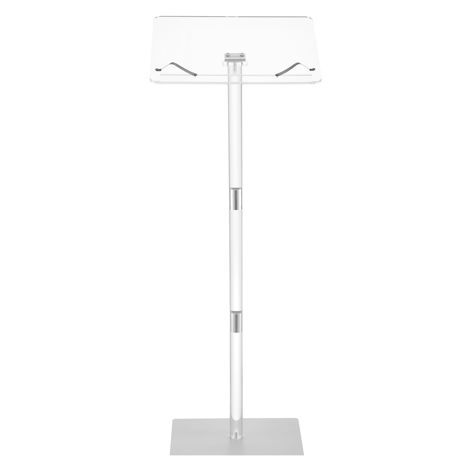 Uimoso Podium Stand 43in Acrylic Lectern Adjustable Angles w/ Metal Base Class