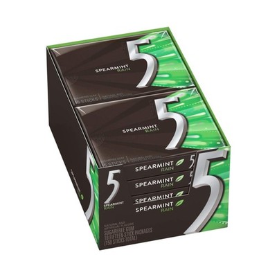 5GUM Spearmint Rain Kaugummi zuckerfrei, 10 Päckchen (insgesamt 150 Stück)
