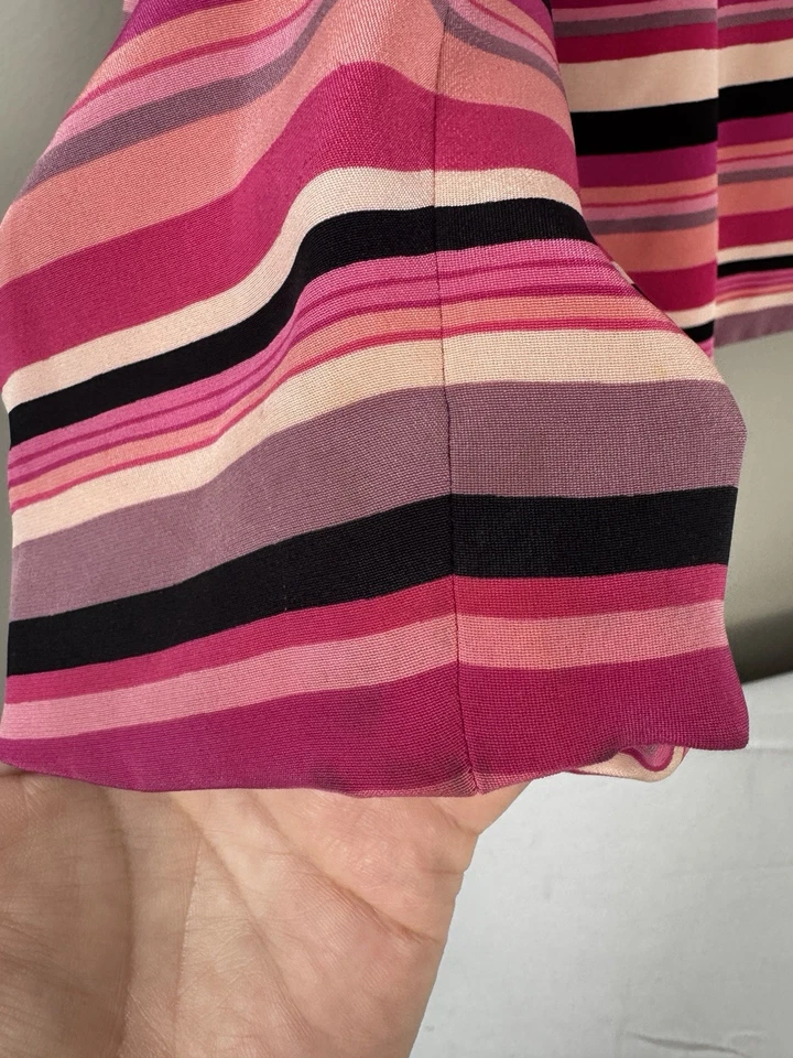 Blusa Blazer Jones NY DE COLECCIÓN Rosa Rayas Seda 16 Tranquila Lujo Oficina Grandmacore Foto 4 de 4