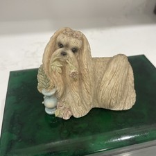 Stone Critters “Maltese With Roses” made in USA Sc-1075
