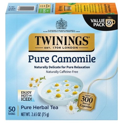 Twinings Pure Camomile Tea 50 count Tea Bags Pack 1