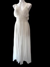 Vtg womens Michelene White Full Length Nylon Chemise Slip Nightgown Size 38 60s