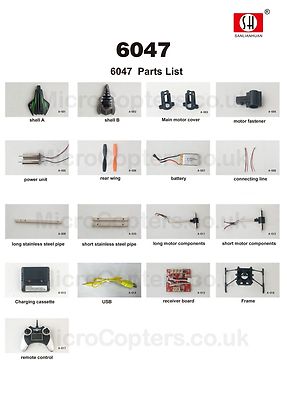 SH 6047 Scorpion S-Max 6-Achsen-Kreisel-Sechskant komplettes Sortiment an Ersatzteilen UK