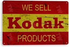 Tin Metal Sign Kodak Camera Rustic Retro Store Decor Film Photos