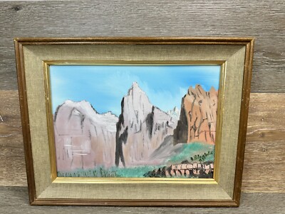 1993 Original Oil Painting On Canvas Zion National Park