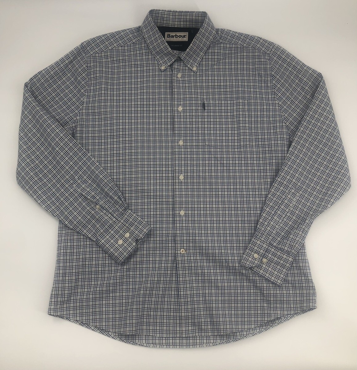 Barbour Elwood Long Sleeve Button Down Shirt L EUC