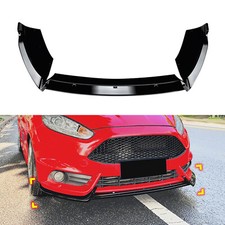 Glossy Black Front Bumper Spoiler Splitter Lip For Ford Fiesta St Mk6 2012-2017