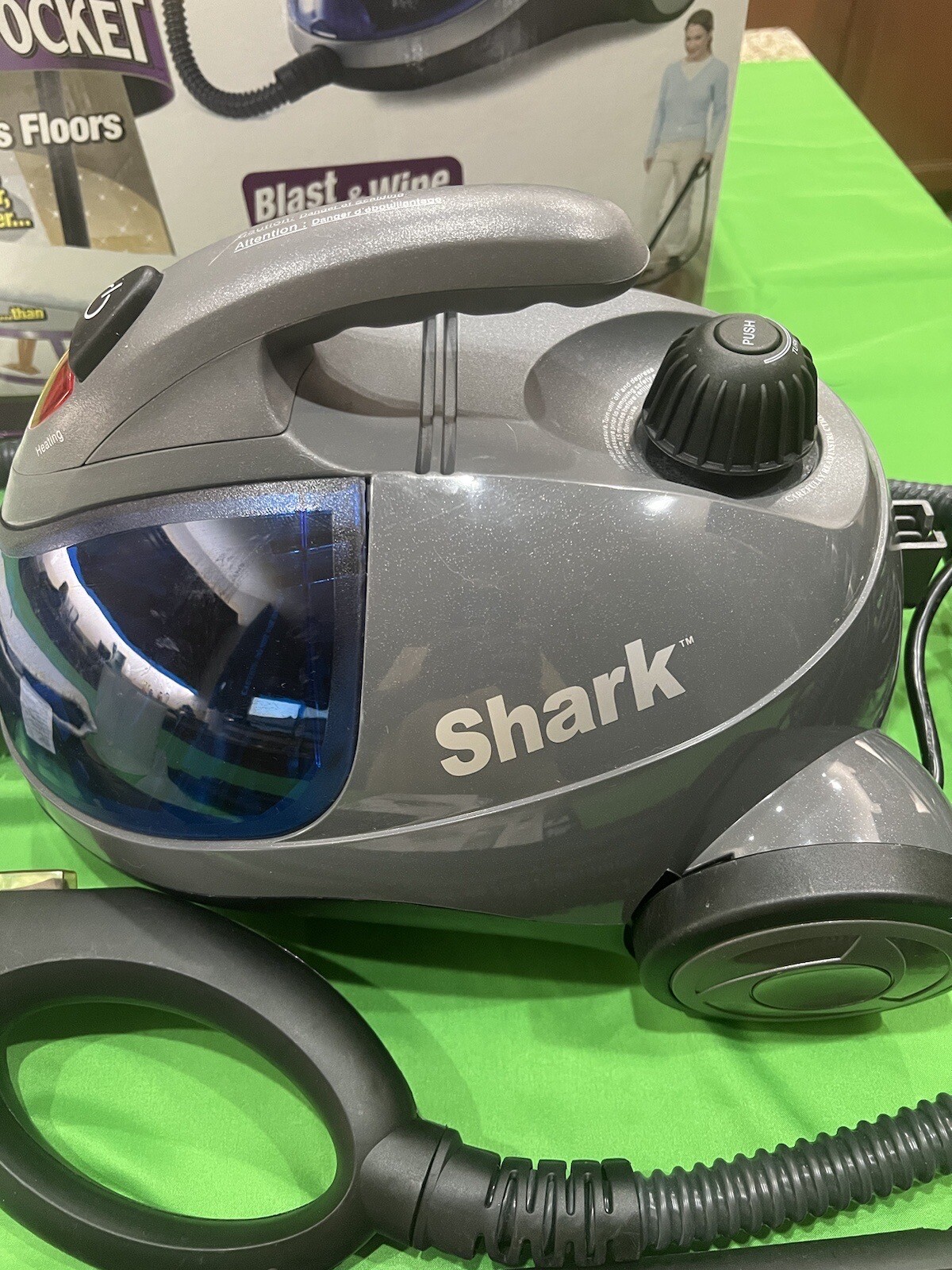 Shark Euro Pro X Ultra Steam Blaster Model S3325 w/ Accessories Open