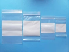 2 Mil White Block Top Lock Seal Bags Writable Reclosable Zip Plastic Parts Bag