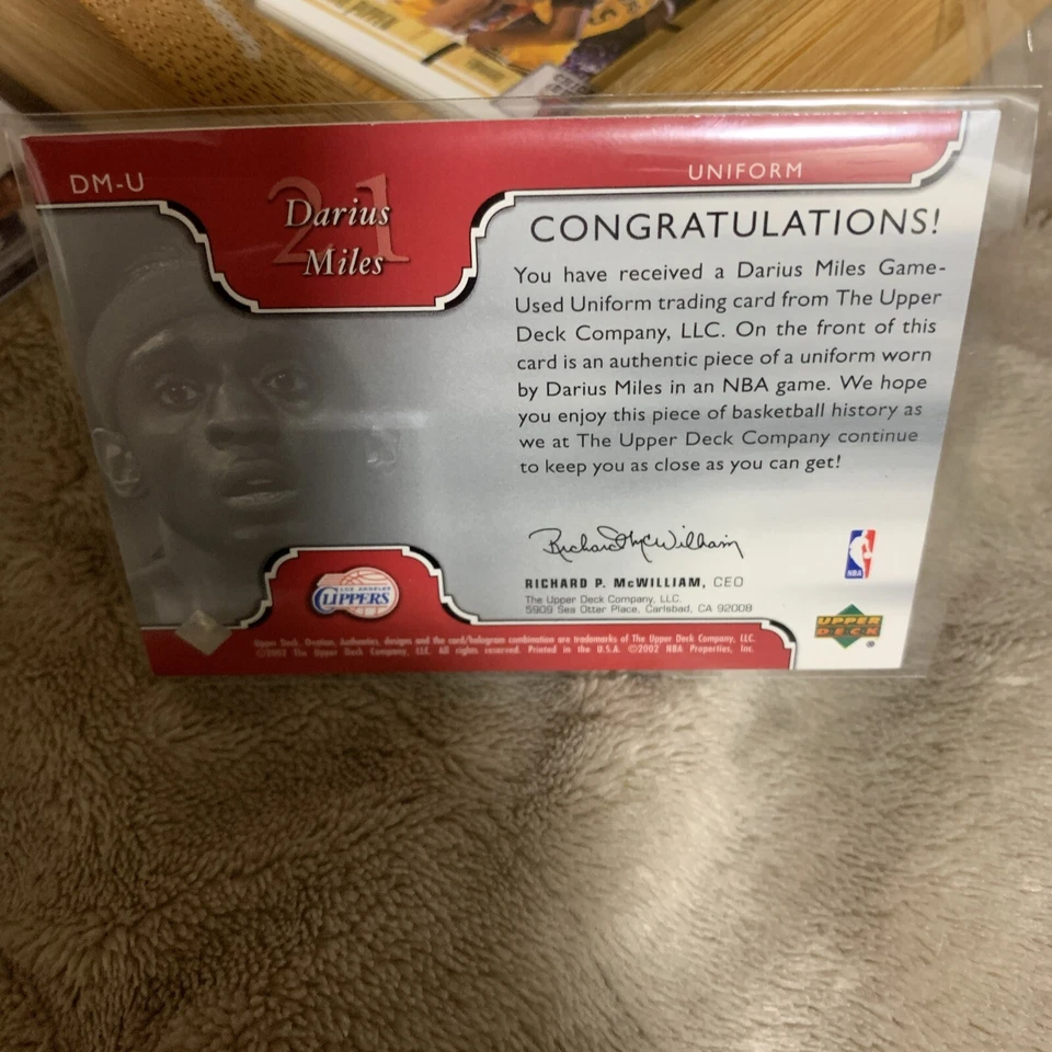 DARIUS MILES 2002-03 UPPER DECK OVATION AUTHENTICS JERSEY - Image 2 of 2