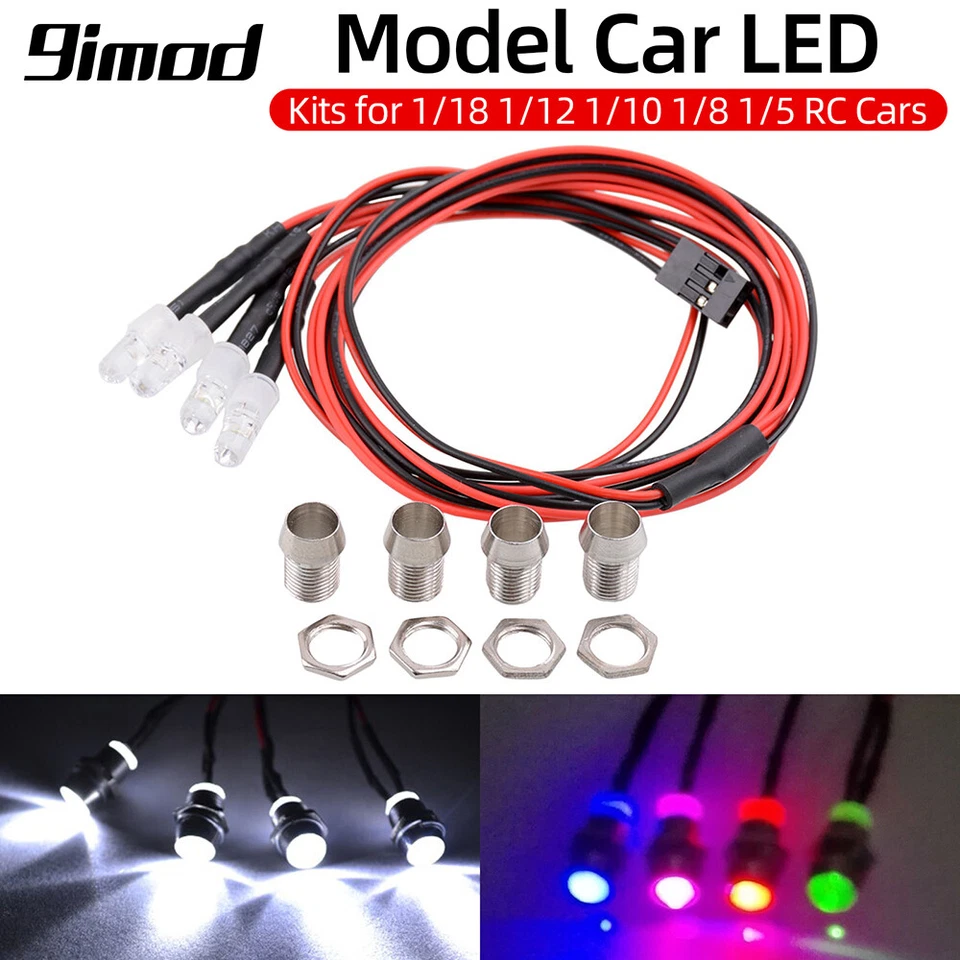 RC LED Light Kits Lamp for 1/18 1/12 1/10 1/8 1/5 Traxxas HSP SCX10 D90 HPI Cars - Image 2 of 4