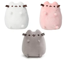 Three New Pusheen 6'' Plushies - Pink, Gray & White