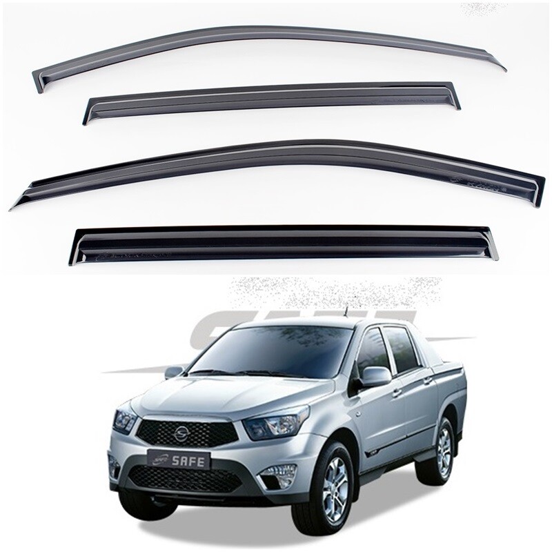 Ssangyong ACTYON SPORTS Window Visor Deflector Smoke 4P Made in