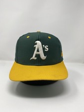 Vintage Oakland Athletic Twill SnapBack A  s Logo Side Spell out Cut Tags 2 Tone