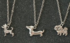 Dog Pendant Necklace puppy chain jewellery wiener dachshund royal yorkie silver