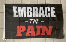 Gym Motivation Flag FREE SHIP Embrace The Pain Lifting Garage USA 3x5  