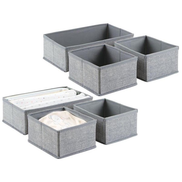 Aufbewahrungsbox Stoffkisten Organizer Mdesign 6Er Set 2 GrößEn Grau-image