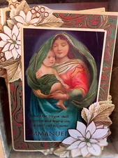 Punch Studio MARY & CHILD EMMANUEL CHRISTMAS CARDS. Box10.  GORGEOUS! 5" BY 3.5