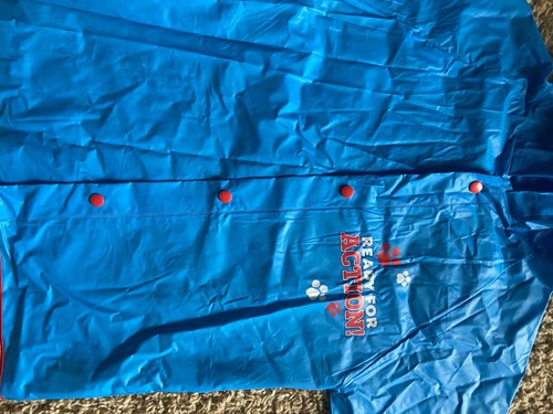 NICKELODEON, UNISEX BLUE VINYL LONG SLEEVED PAW PATROL RAIN COAT, SIZE Medium - Picture 4 of 6