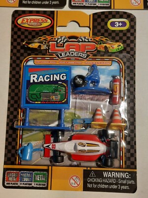 Lap Leaders 8pcs Lot of 3 Diecast Metal & Plastic Race Car Set Toy