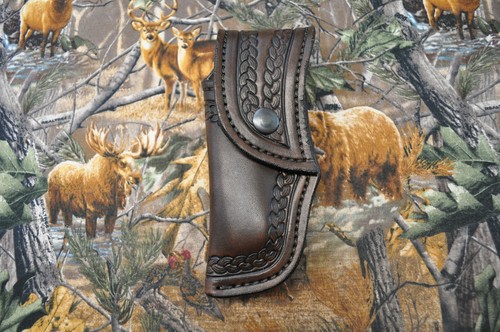 Custom Handmade Lined Sheath for Buck 110 (Left Handed) (Sheath Only)